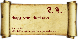 Nagyiván Mariann névjegykártya