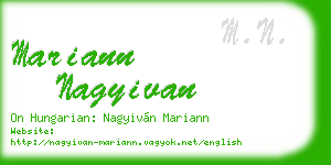 mariann nagyivan business card